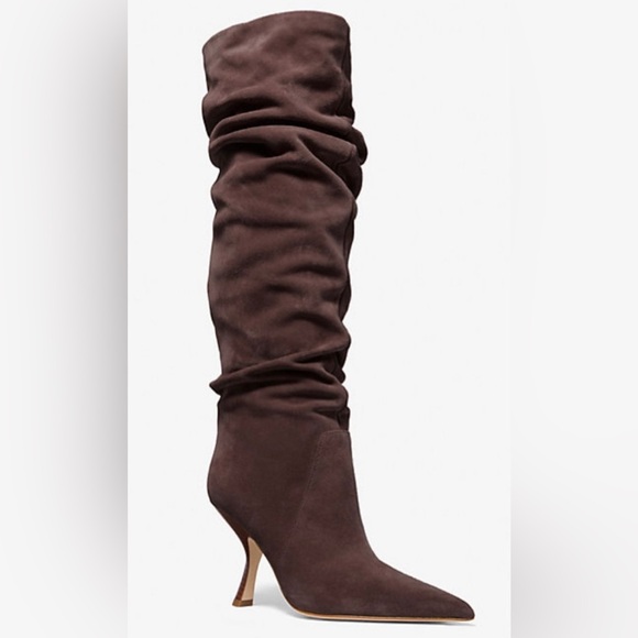 Michael Kors Chocolate Suede Boots - Picture 1 of 5
